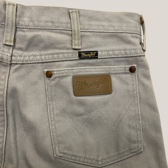 Wrangler 33x30 USA Gray Twill Jeans | Vintage Cowboy Cut Straight Leg Y2K Rare - Picture 3 of 10